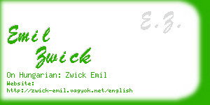 emil zwick business card